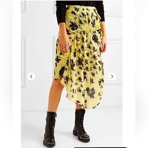 PREEN LINE Yuna ruffled shirred floral-print georgette midi skirt
